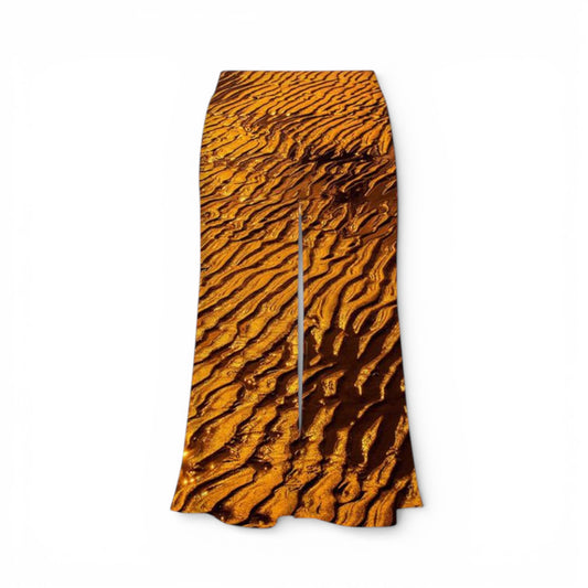 Sand print skirt on a white background