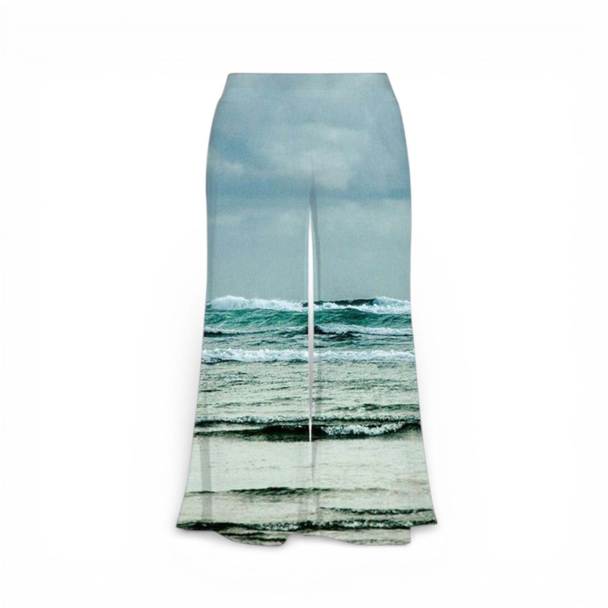 Pants with ocean design on a white background