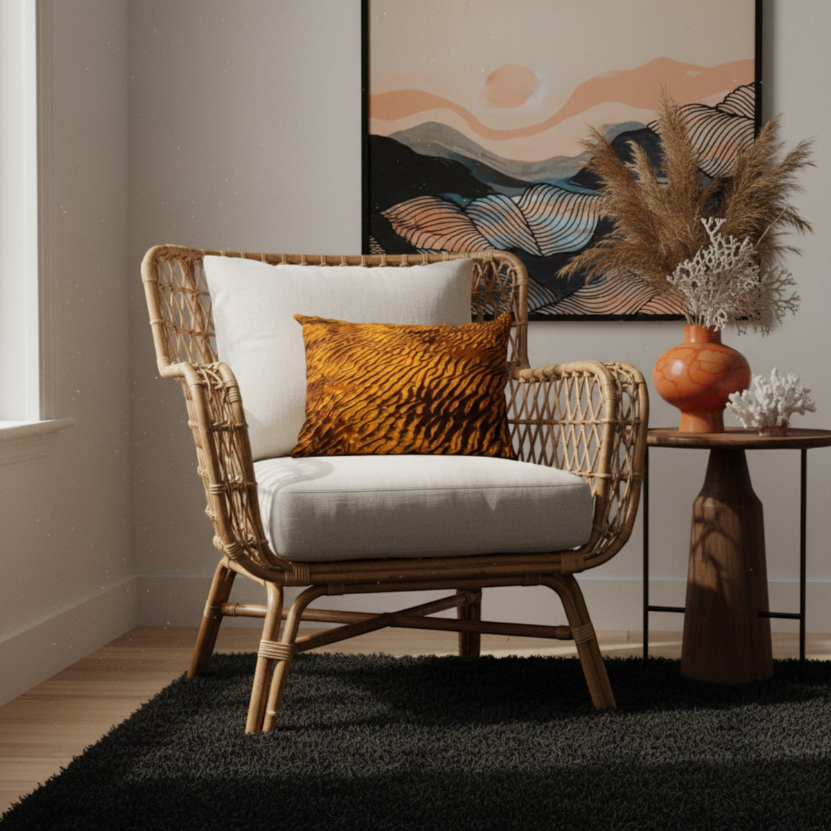 Golden Sand 20" x 14" Throw Pillow Cover