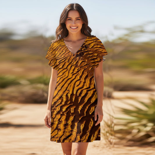 Golden Sand Above the Knee Beach Dress