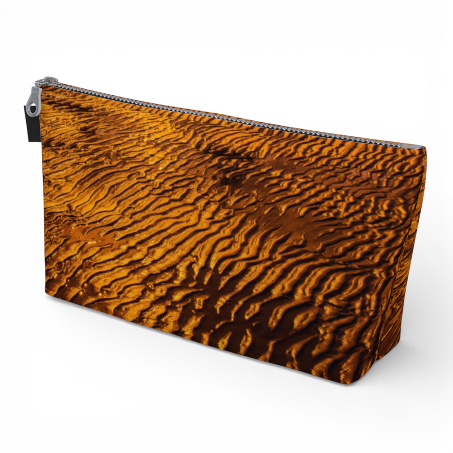 Golden Sand Makeup Travel Bag: Radiant Beach-Inspired Cosmetic Case