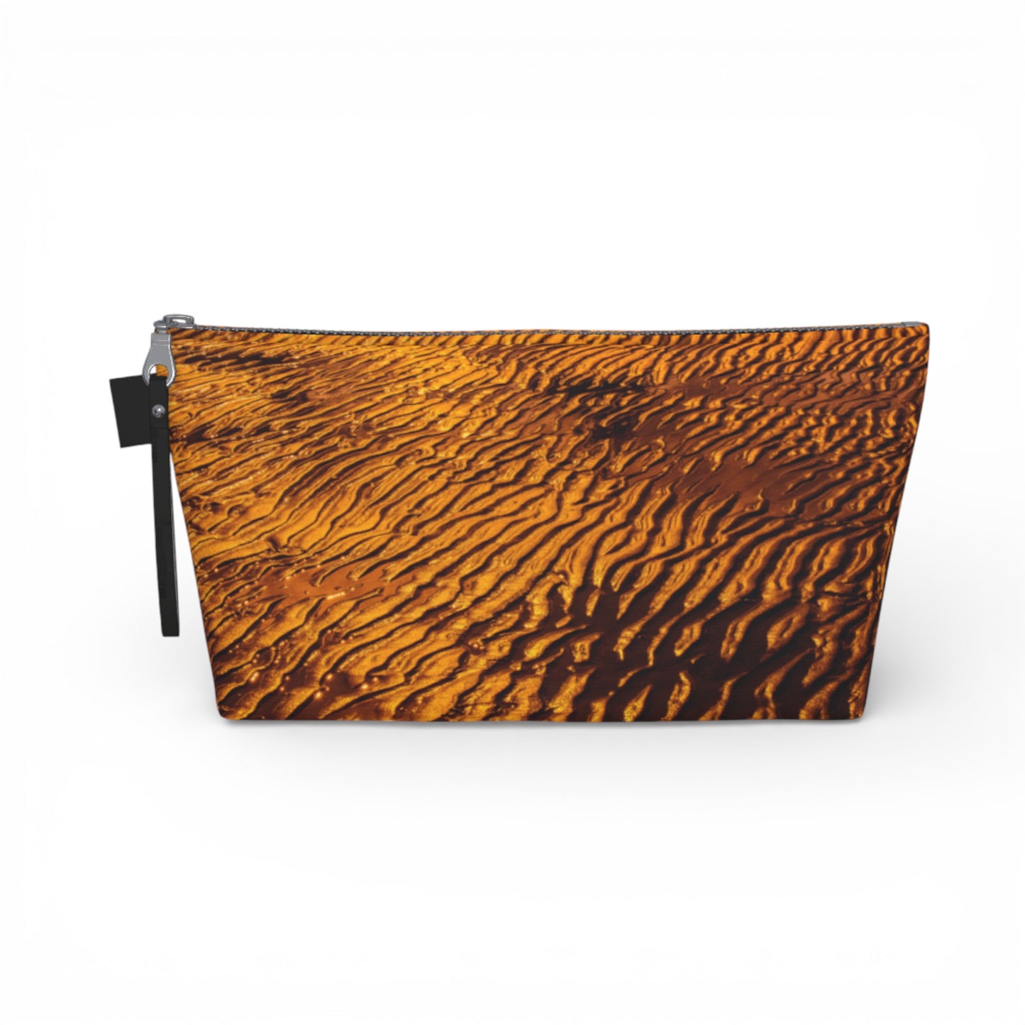 Golden Sand Makeup Travel Bag: Radiant Beach-Inspired Cosmetic Case