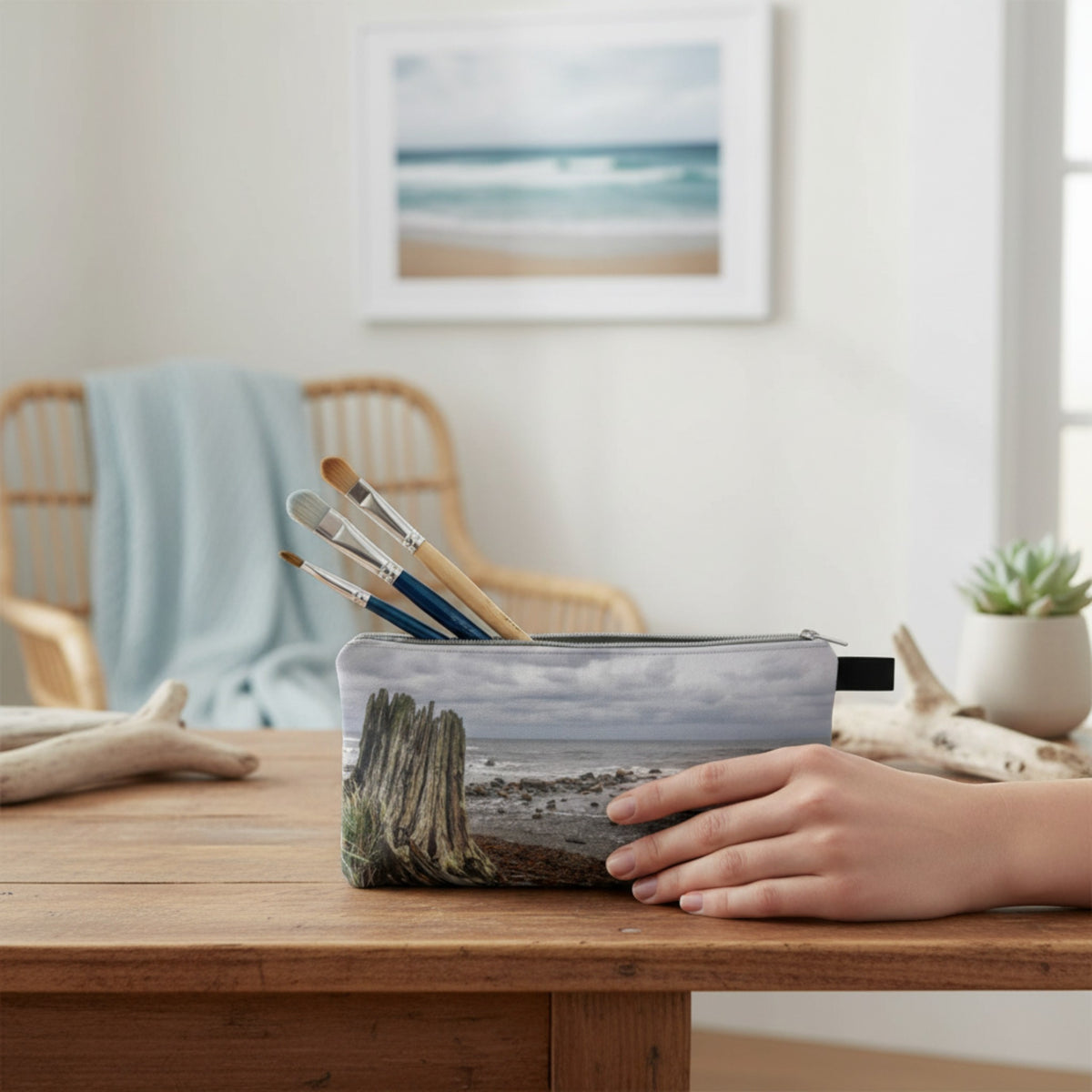 Gray Day Qualicum Beach Versatile Storage Pencil Case