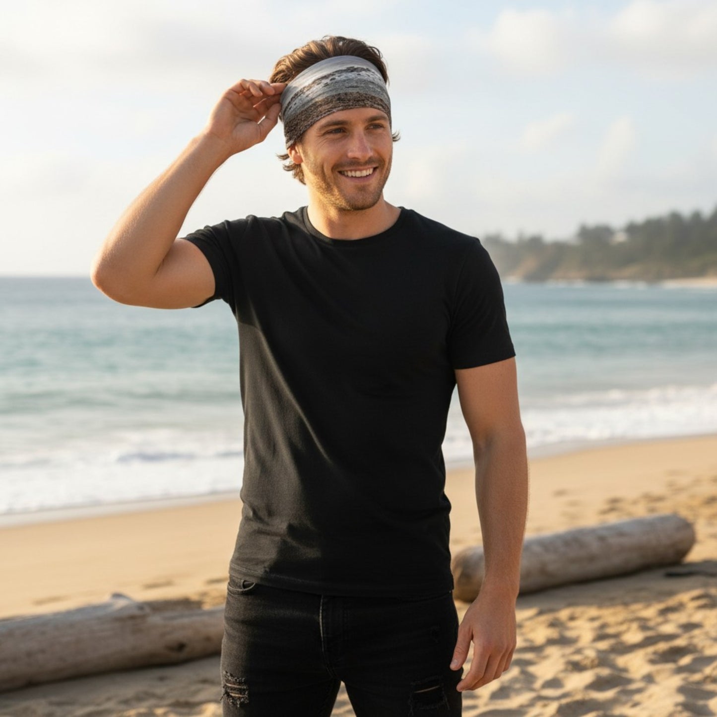 Gray Day Headband Neck Gaiter