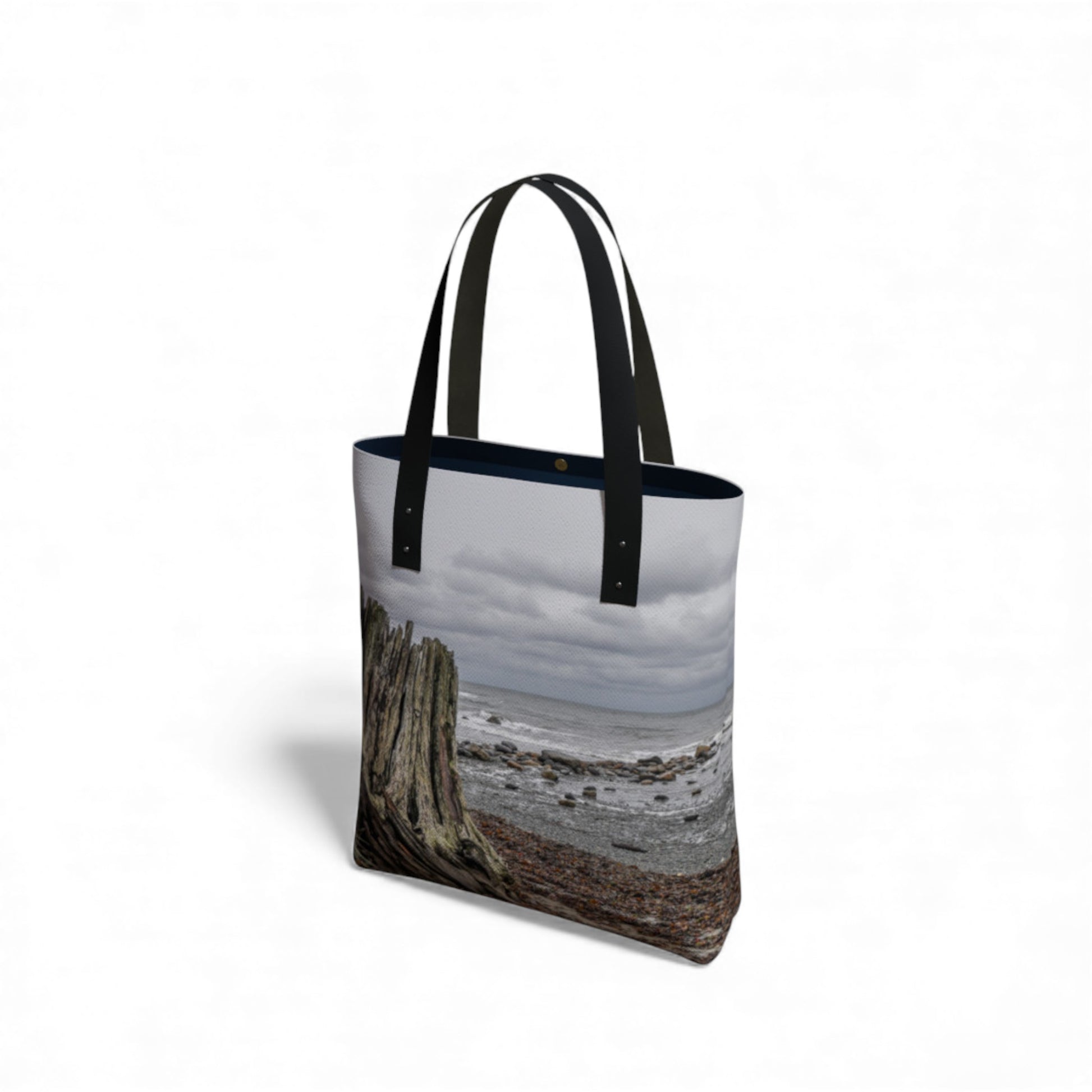 Tote bag with a nature-themed design on a white background