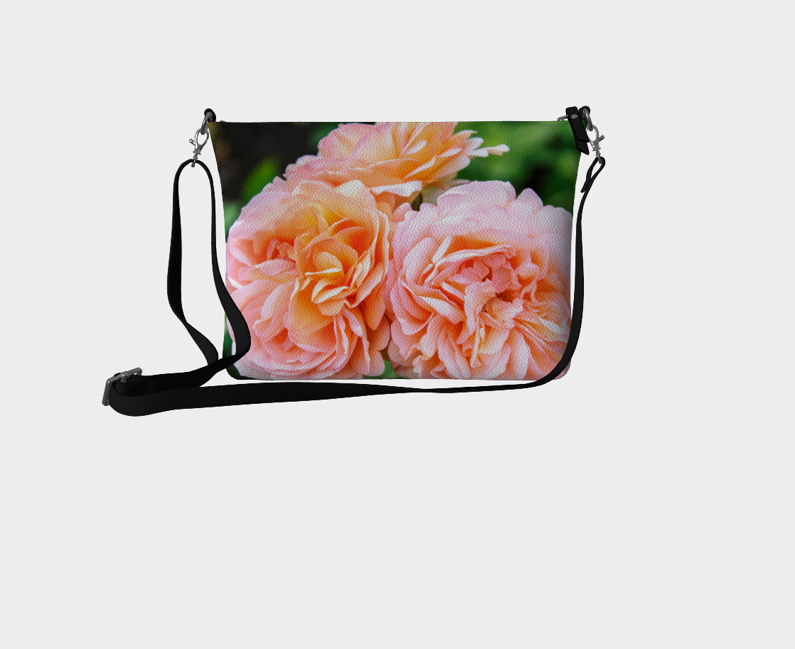 Happy Roses Vegan Leather Crossbody Purse