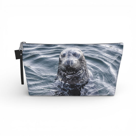 Harbour Seal Vancouver Island Makeup Travel Bag: Adorable Coastal Wildlife-Inspired Cosmetic Case
