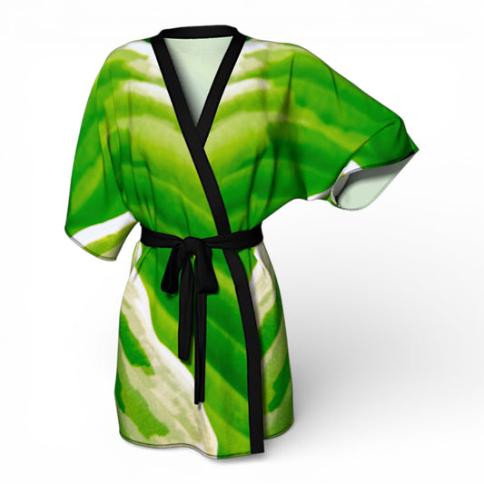 Hosta Green Kimono Robe