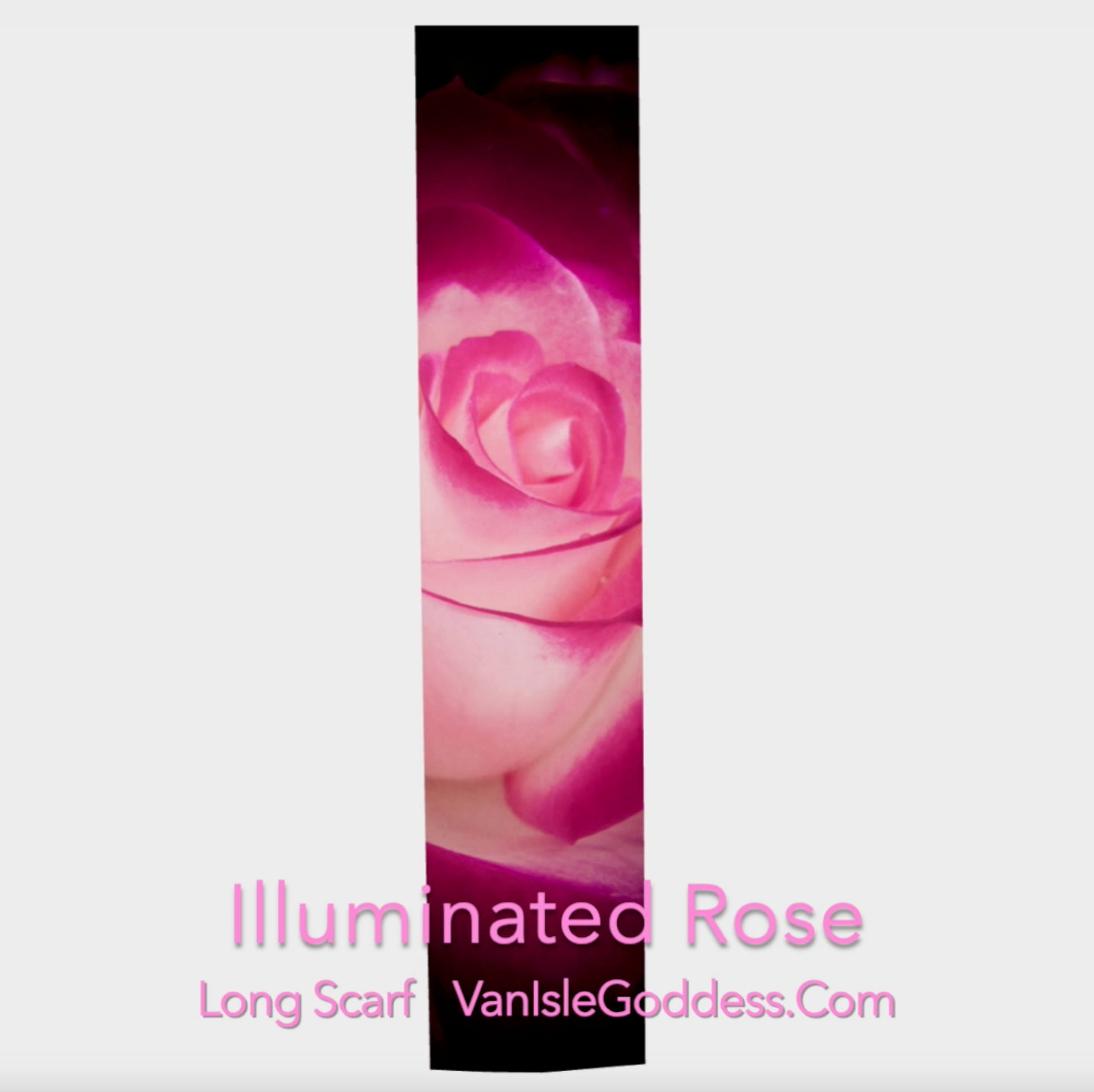 Illuminated long scarf shown in its full length.
