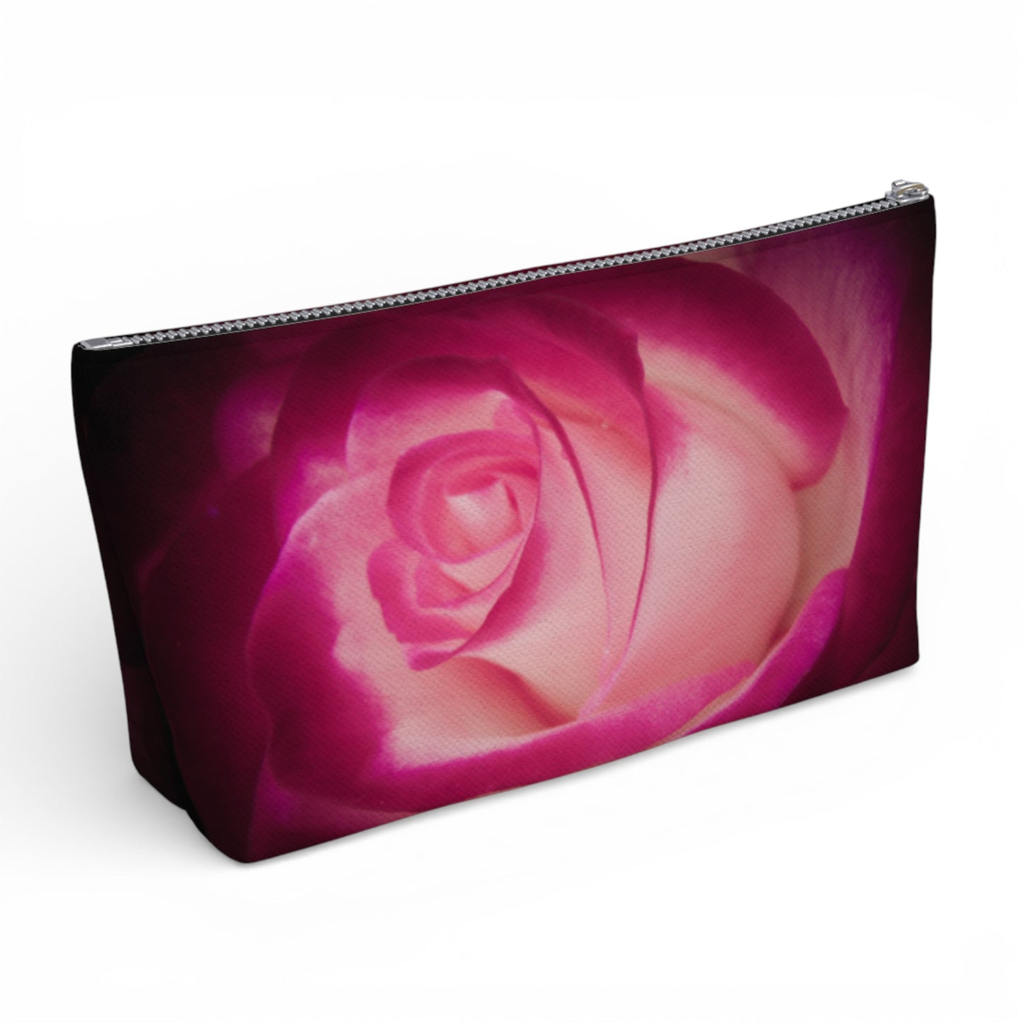Illuminated Rose Makeup Travel Bag: Radiant Floral-Inspired Cosmetic Case