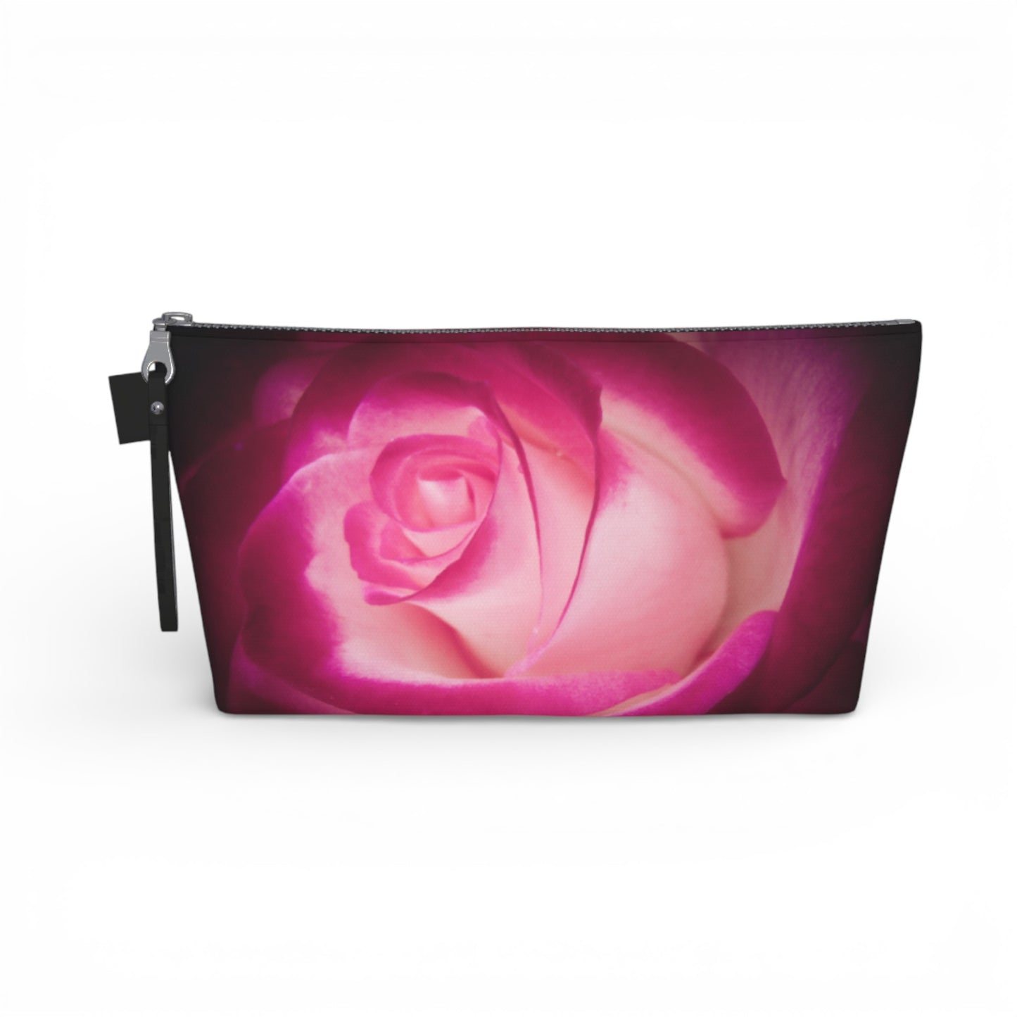 Illuminated Rose Makeup Travel Bag: Radiant Floral-Inspired Cosmetic Case