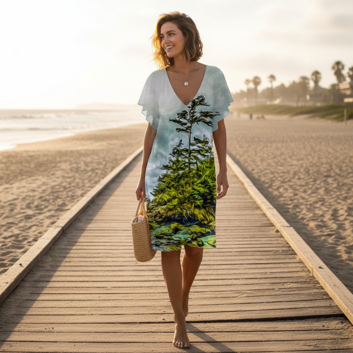Inspiring West Coast Above the Knee Beach Dress