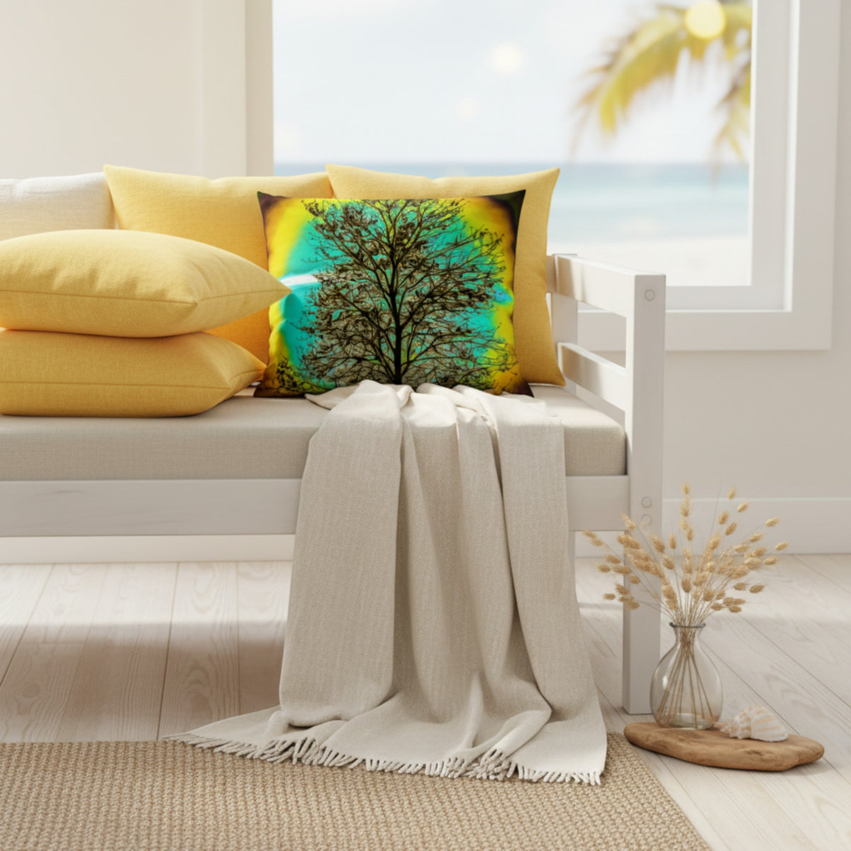 Island Tree of Life 26"x20" Throw Pillow Cover