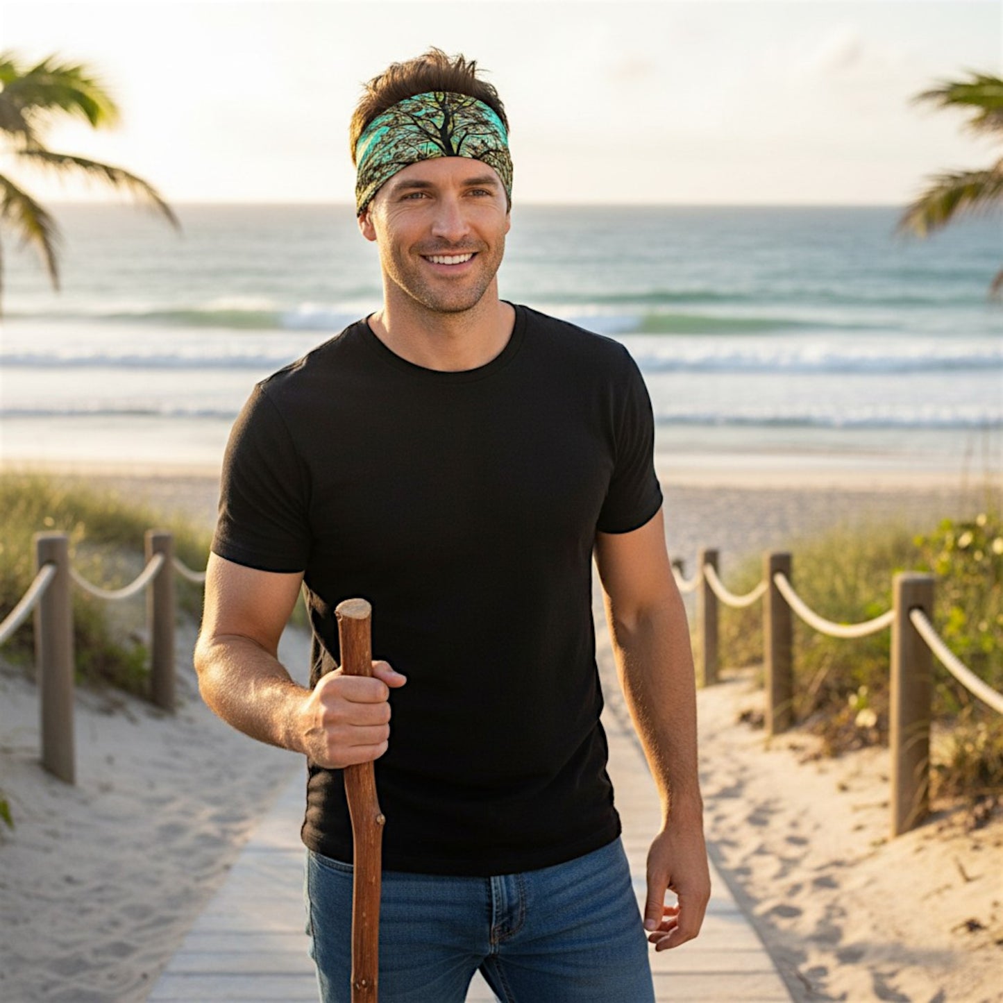 Island Tree of Life Headband Neck Gaiter