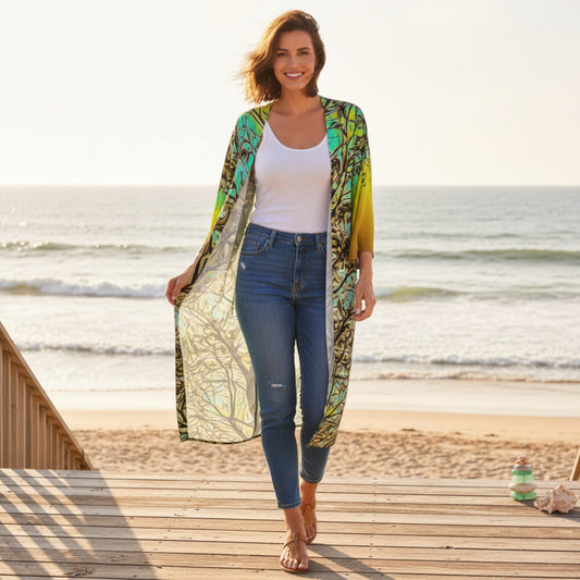 Island Tree of Life Long Sleeve Kimono