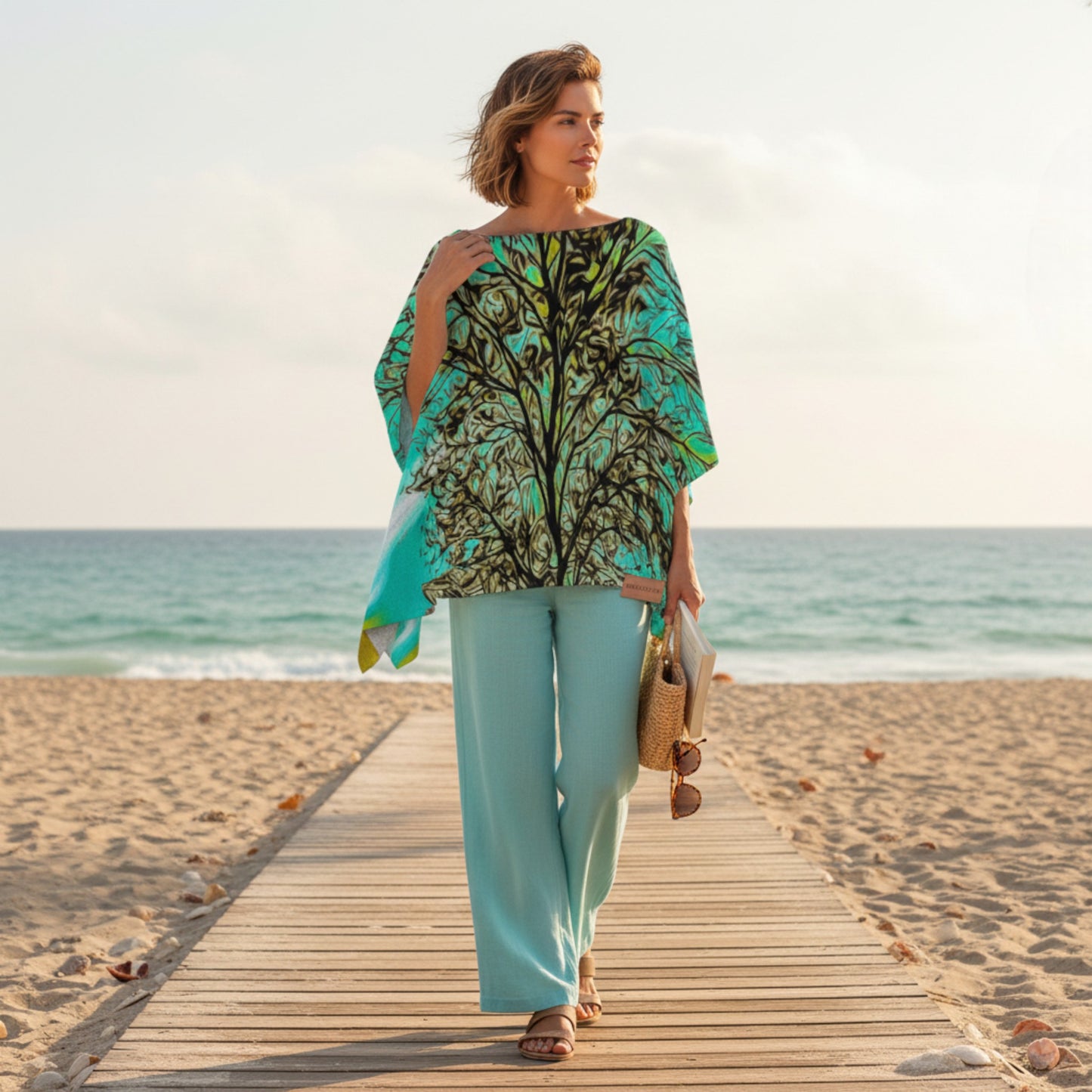 Island Tree of Life Poncho