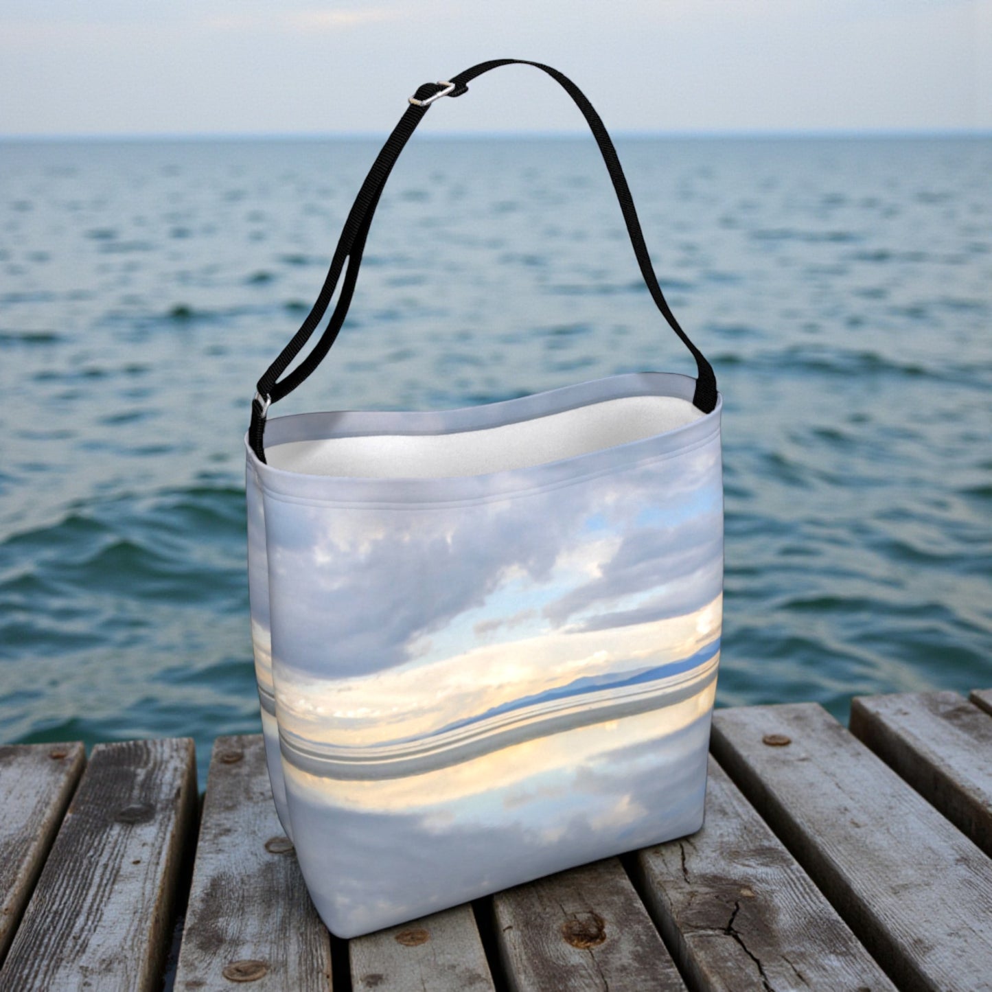Light Language Parksville Beach Neoprene Day Tote: Enchanting Coastal Landscape Print Bag