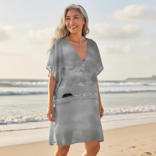 woman walking on the beach