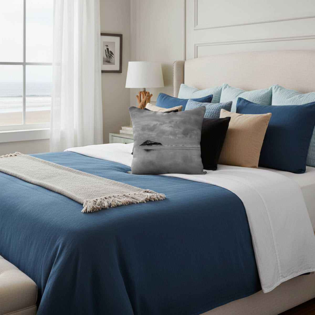 Beach theme pillow