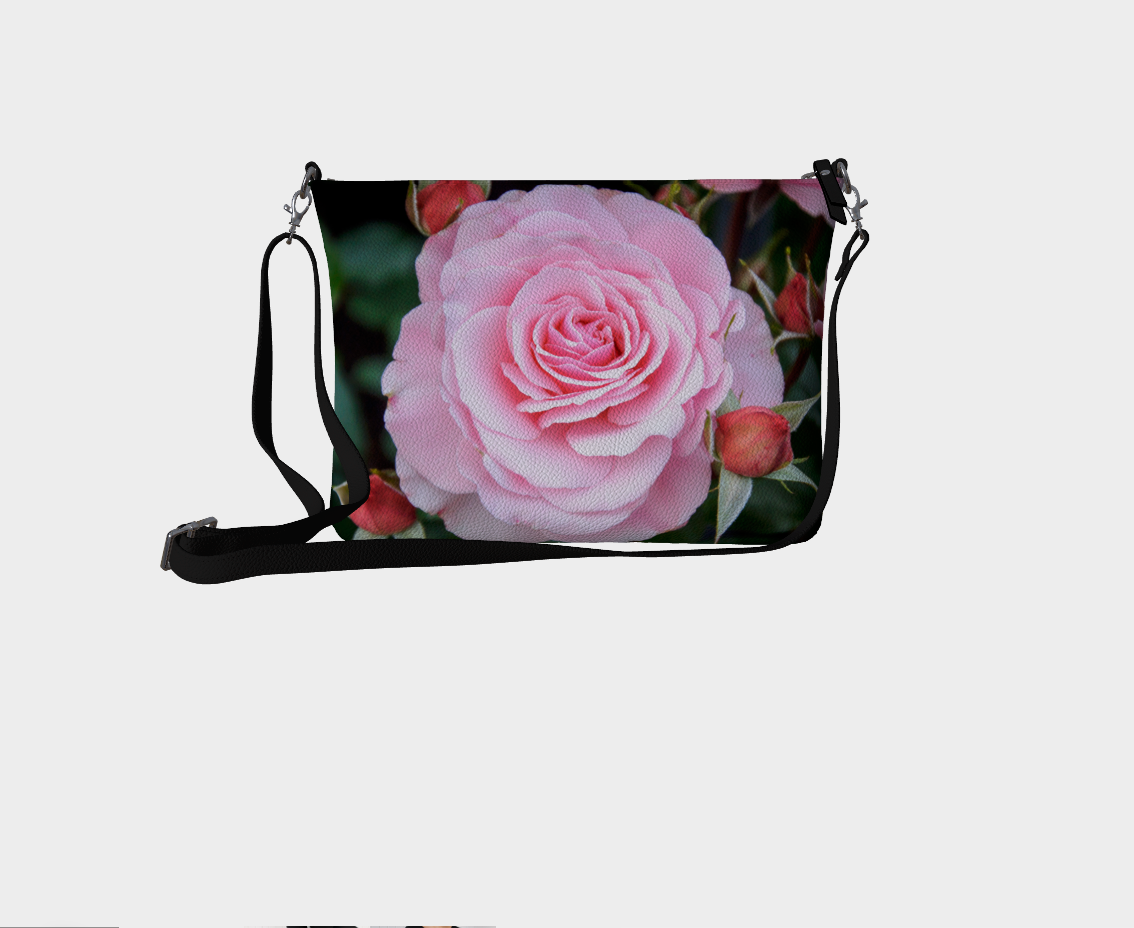 Love Surrounds Roses Vegan Leather Crossbody Purse