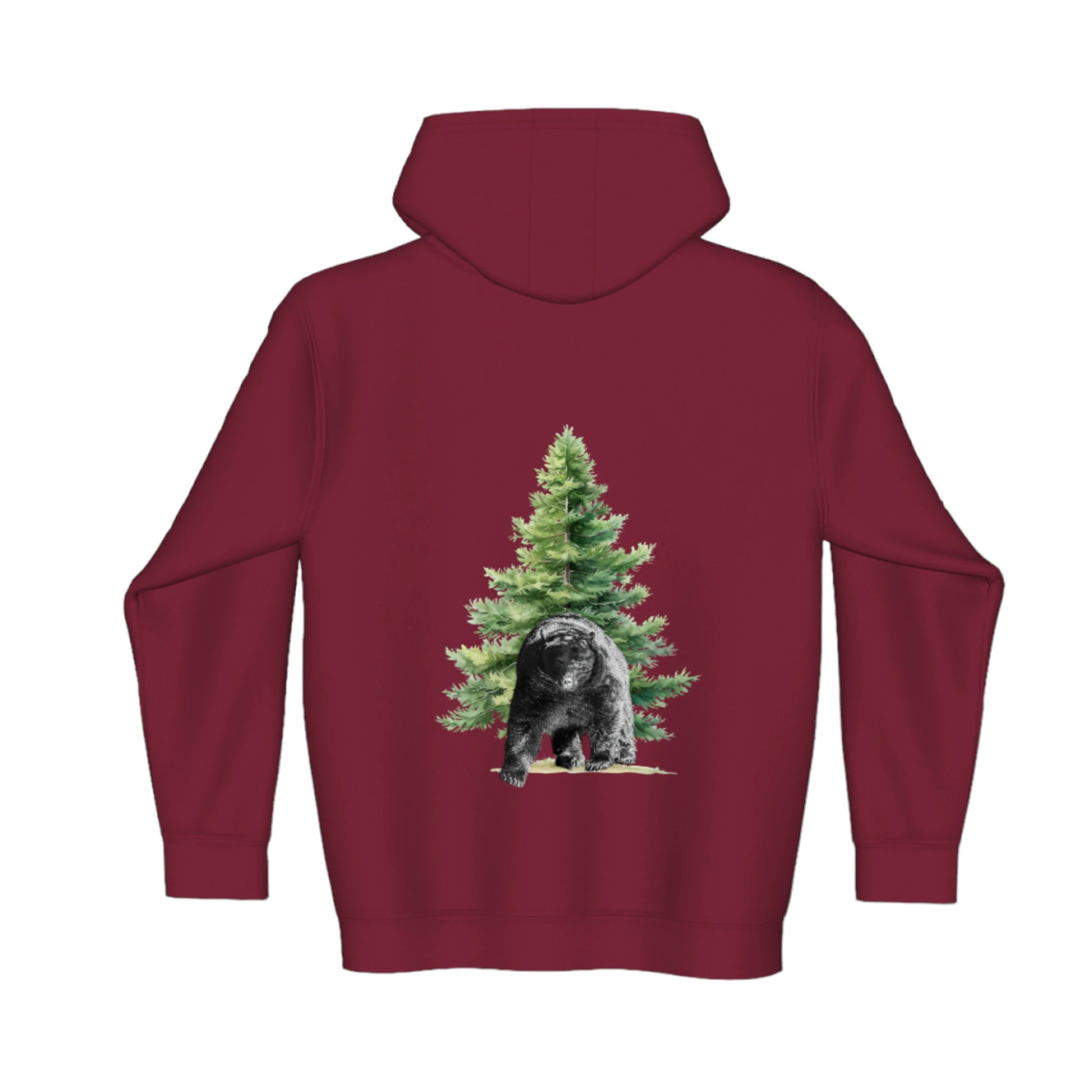 Observant Bear Premium Zipper Hoodie back