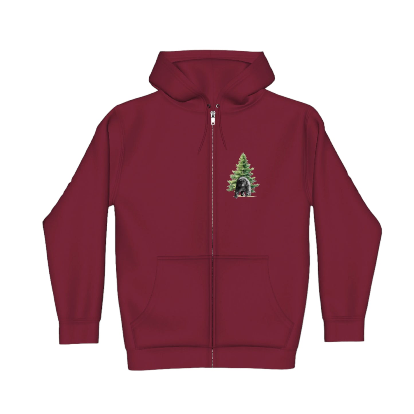 Observant Bear Premium Zipper Hoodie front