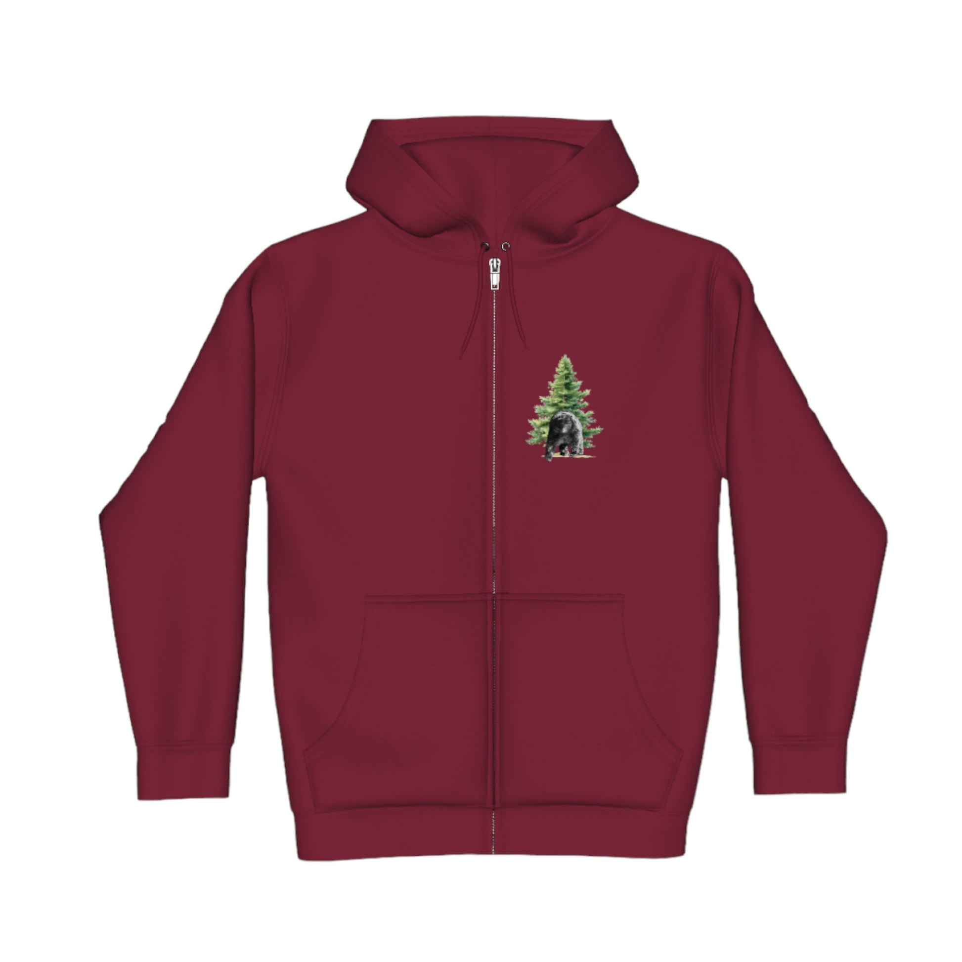 Observant Bear Premium Zipper Hoodie front