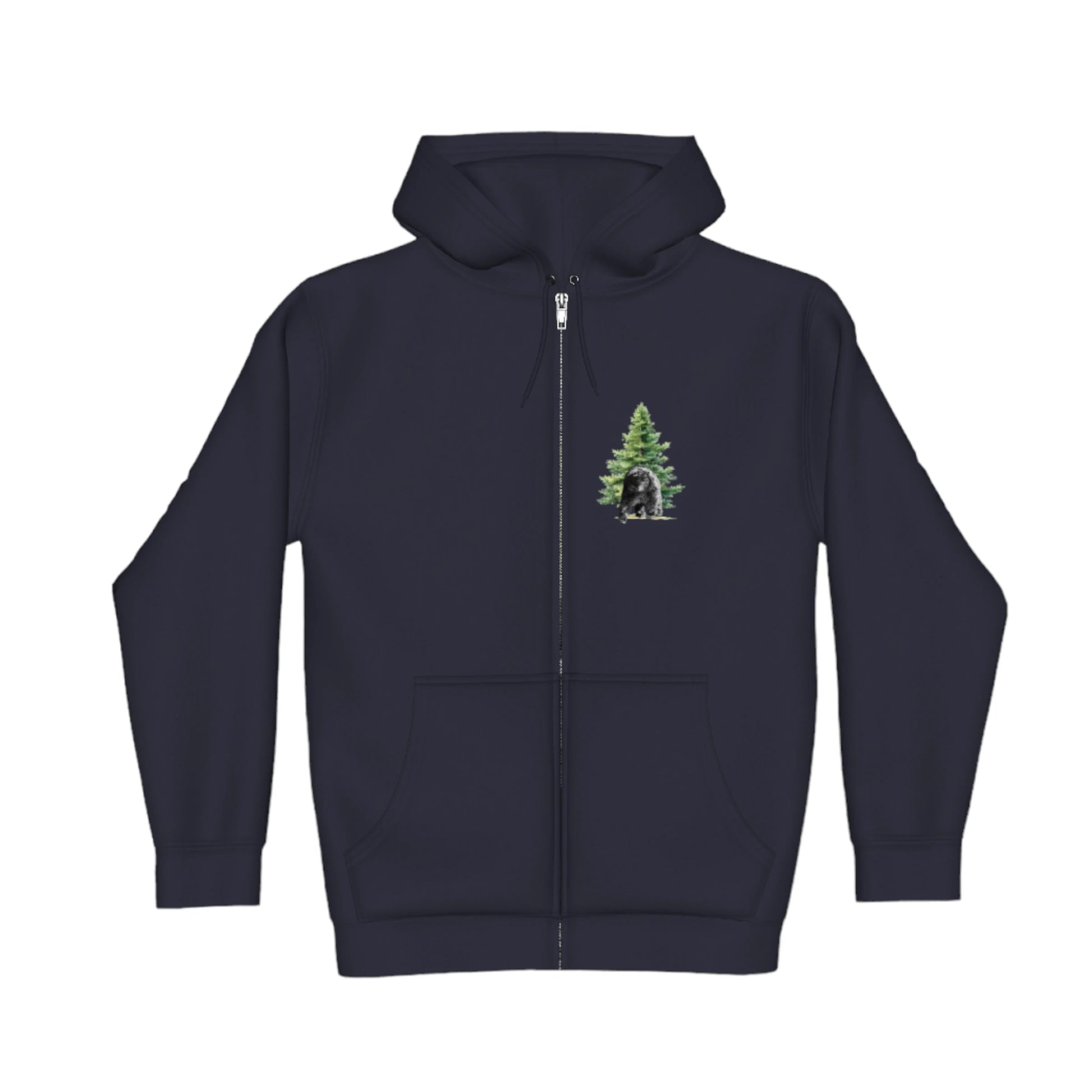 Observant Bear Premium Zipper Hoodie front