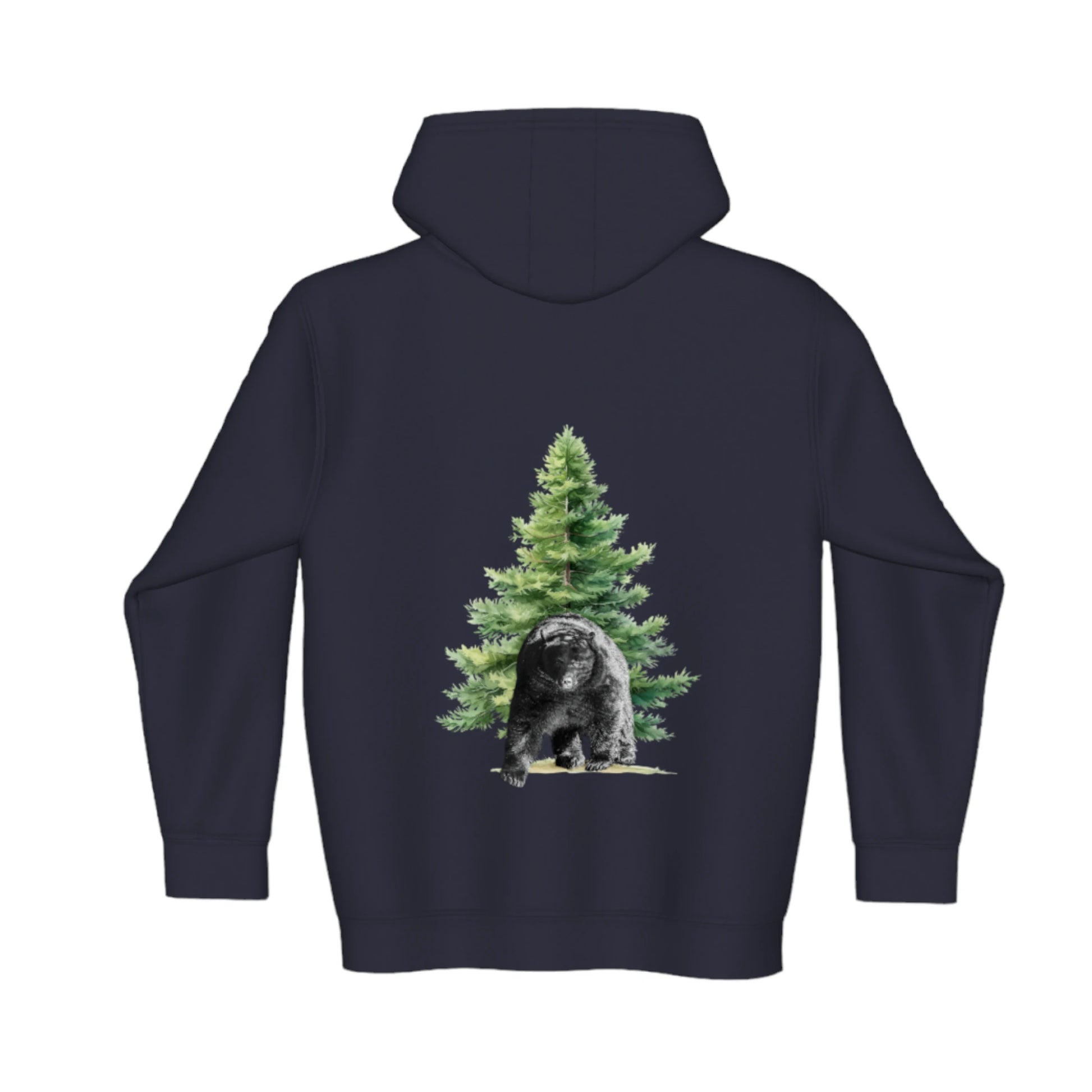 Observant Bear Premium Zipper Hoodie back
