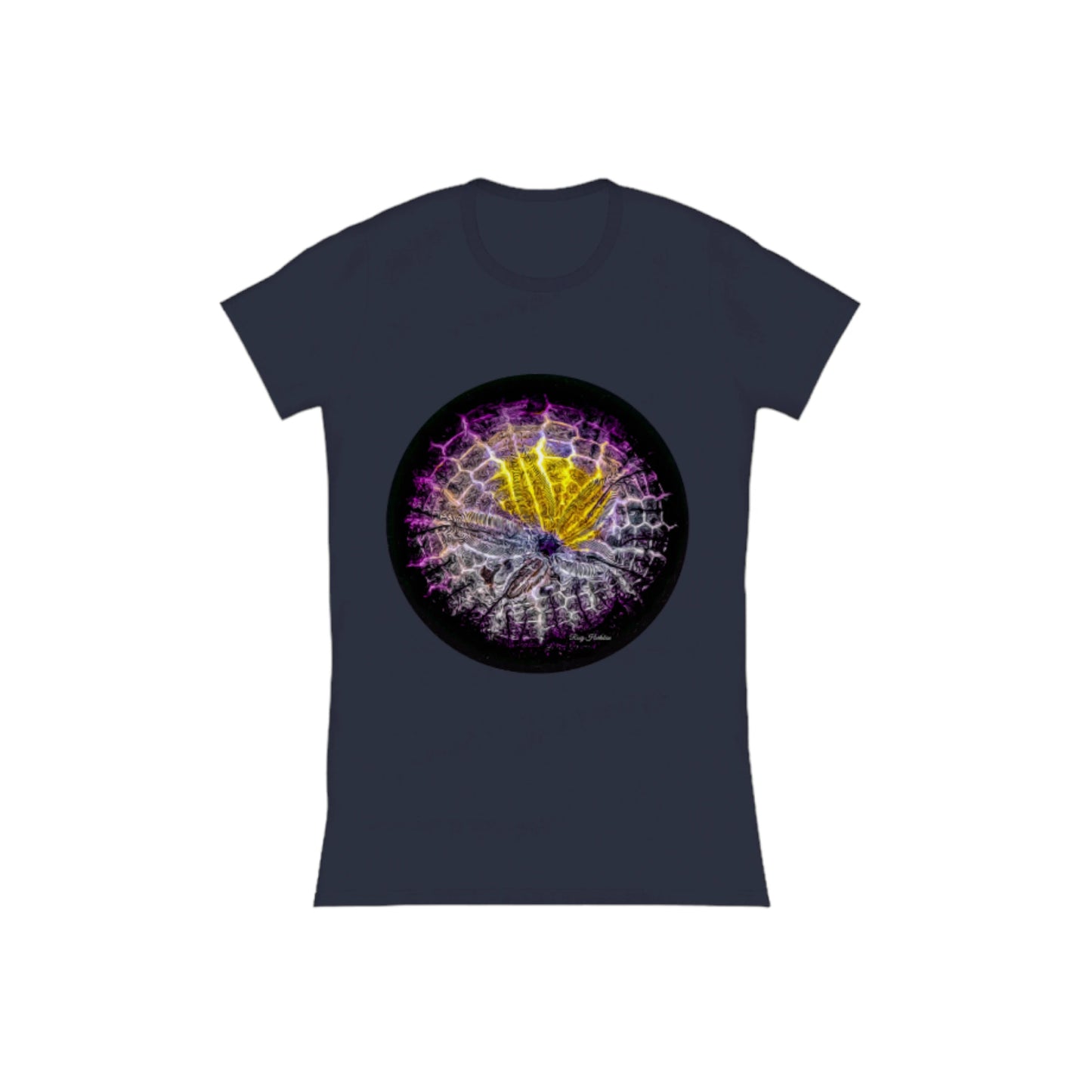 Spotlight Sand Dollar Comfort Slim Fit T-shirt. the image on the front of the shirt is a sand dollar.