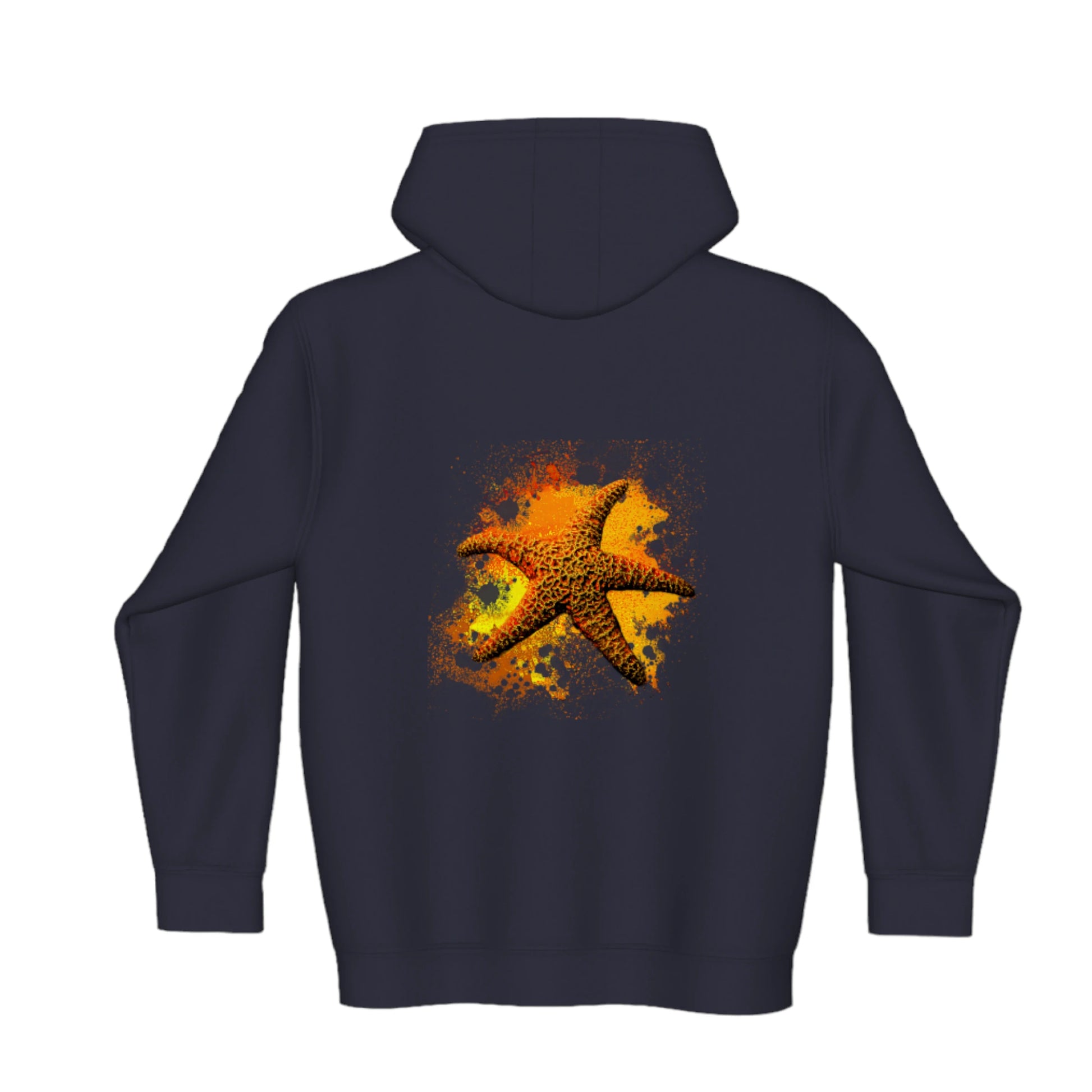 Starfish Orange Premium Zipper Hoodie back