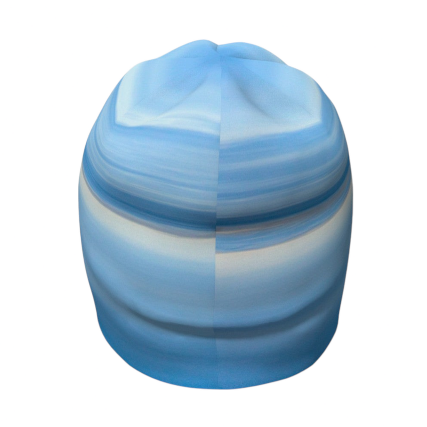 Back side of Azure Ocean's Blue Embrace Artwork Beanie by Roxy Hurtubise