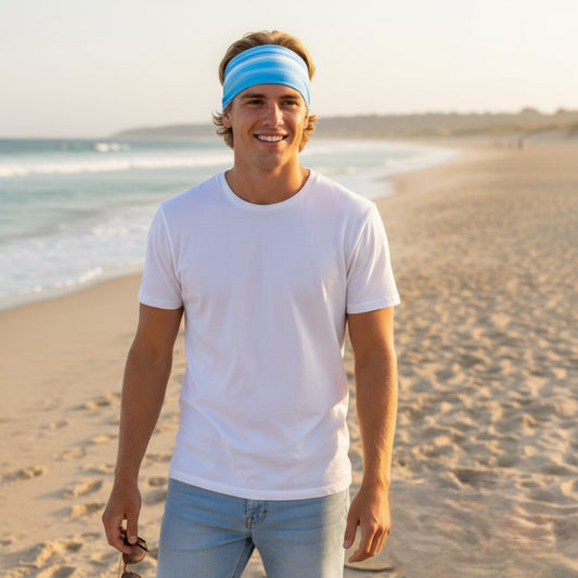 Azure Ocean's Embrace Headband Neck Gaiter