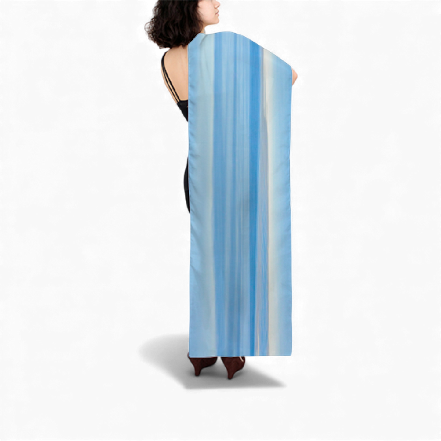 Ocean Blue Horizon Long Scarf