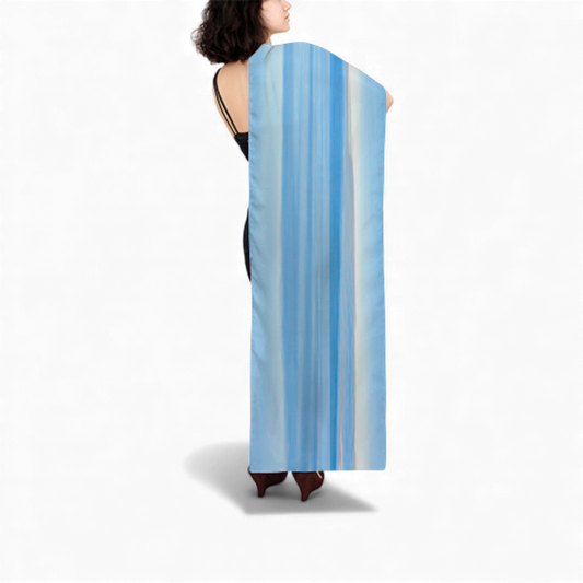 Ocean Blue Horizon Long Scarf