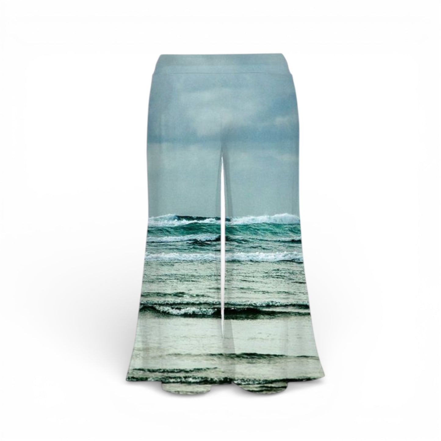 Pants with ocean design on a white background