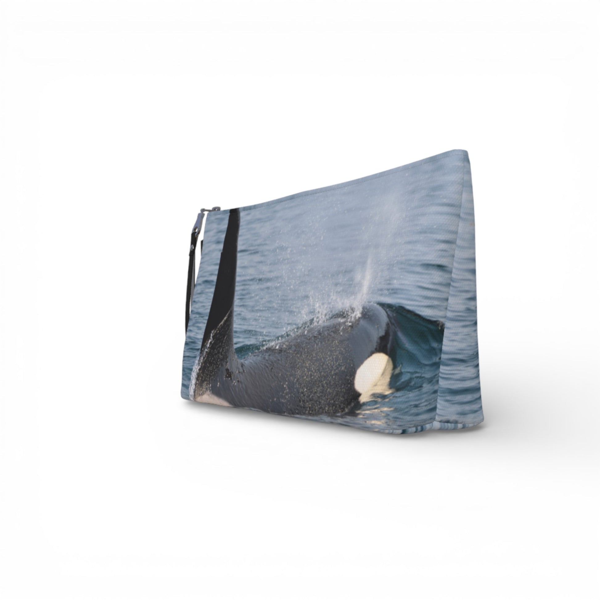 Pouch with a whale design on a white background