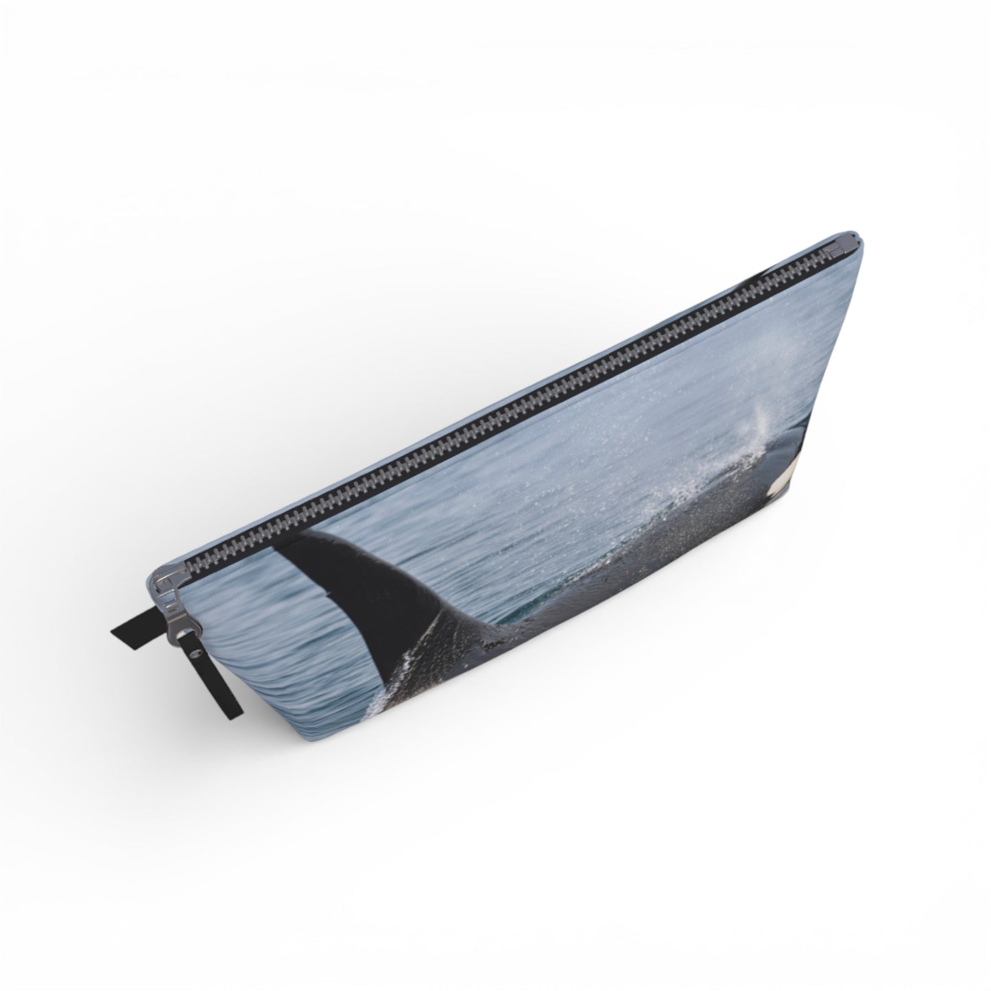 Pouch with a zipper on a white background