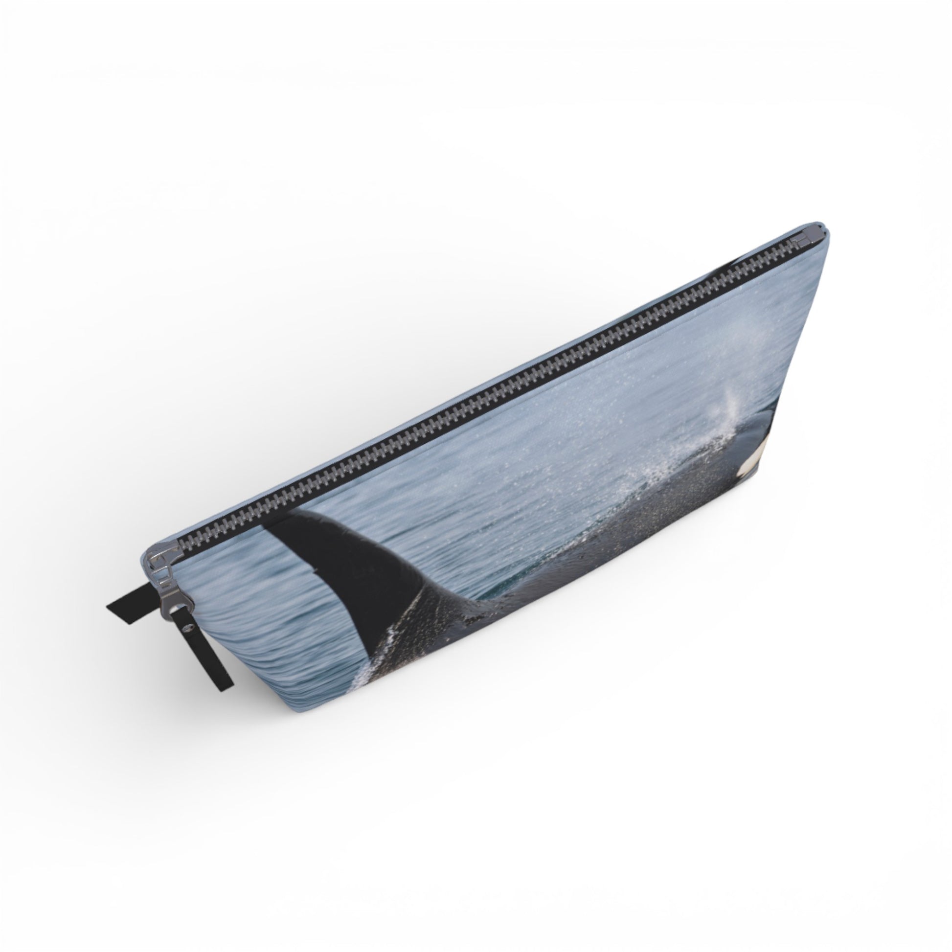 Pouch with a zipper on a white background