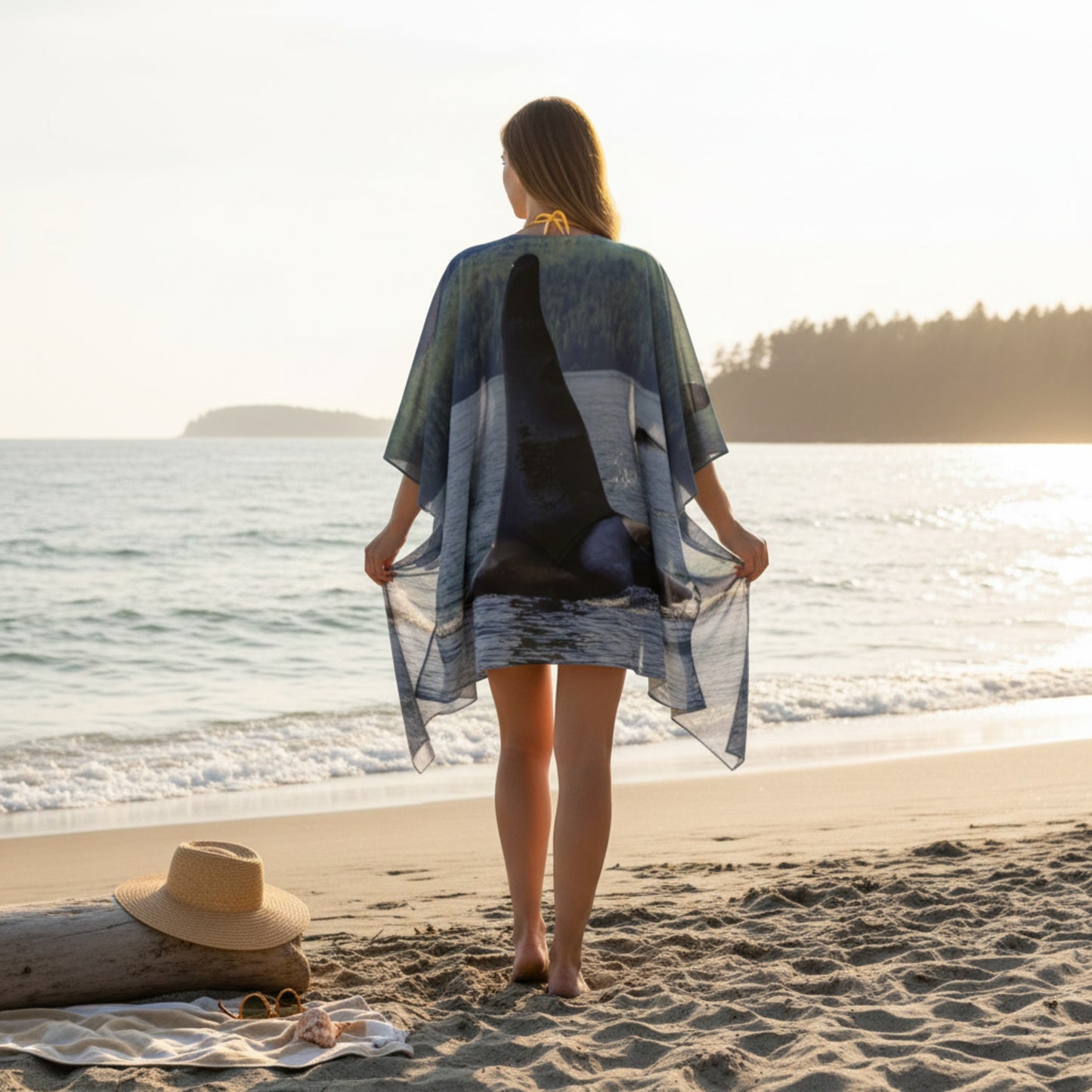 Orca So Close Draped Kimono
