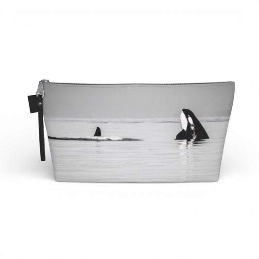 Pouch with whale design on a white background