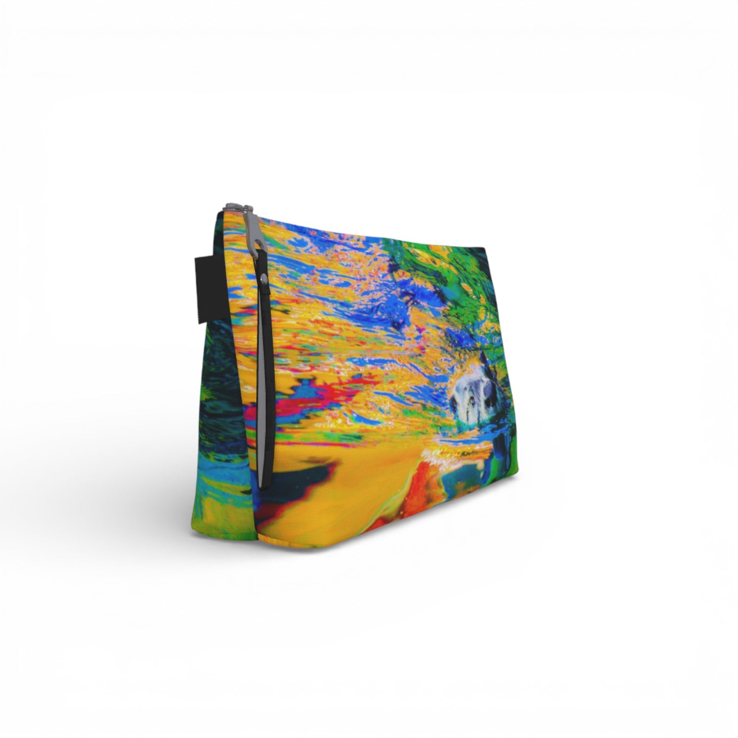 Colorful bag with abstract design on a white background