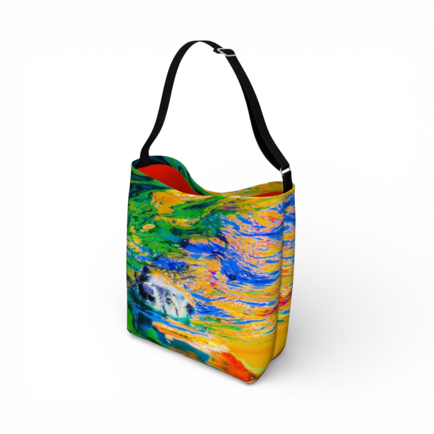 Otter Art Neoprene Day Tote: Playful Coastal Wildlife Print Bag