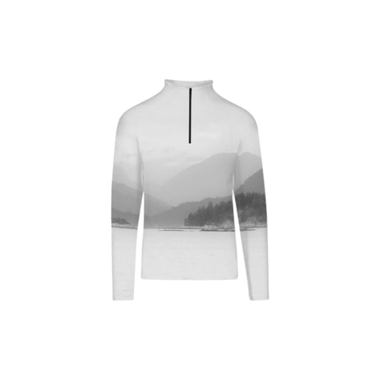 Pacific Mist Quadra Island Men's Active Half Zip Long Sleeve Top