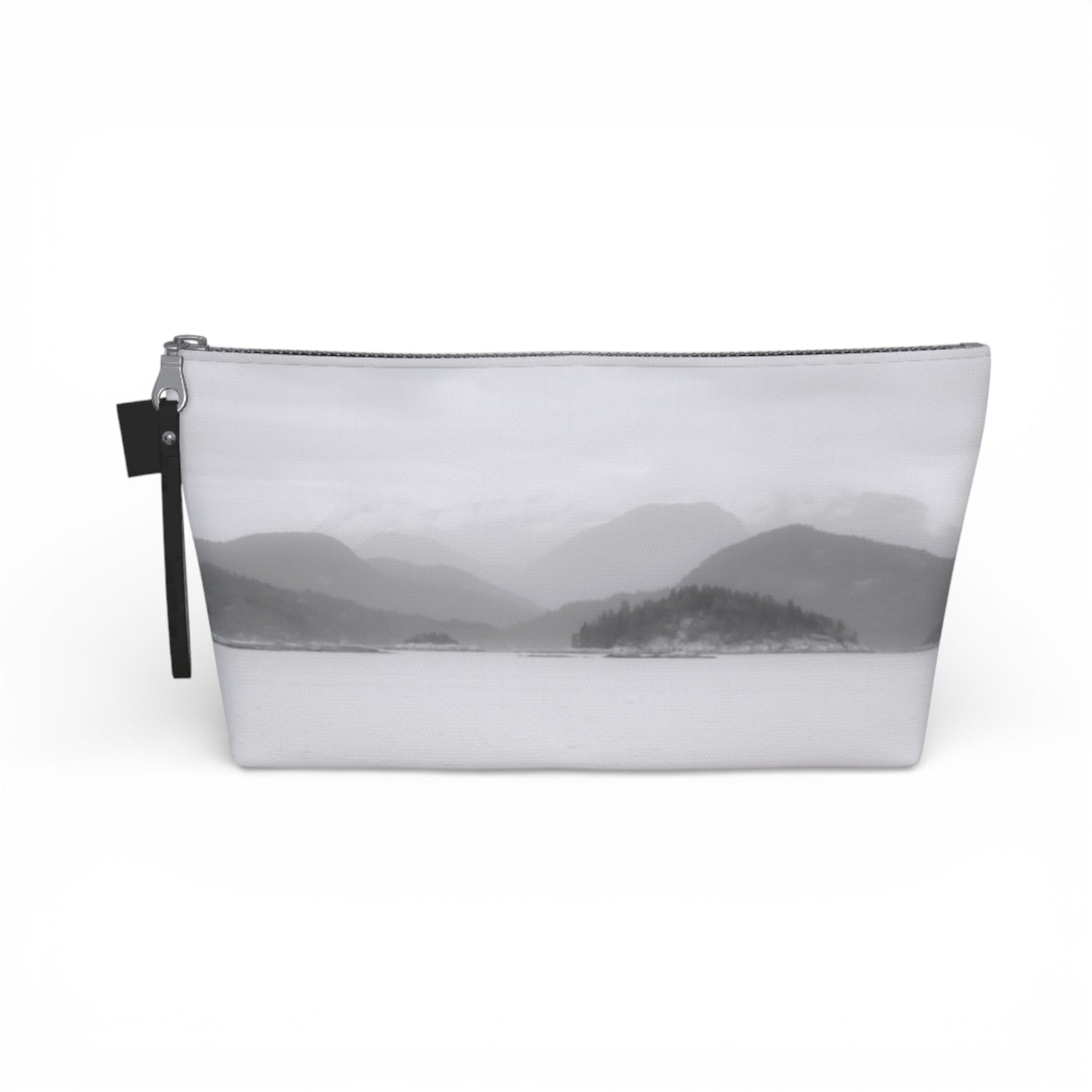 Pouch with a mountain landscape design on a white background