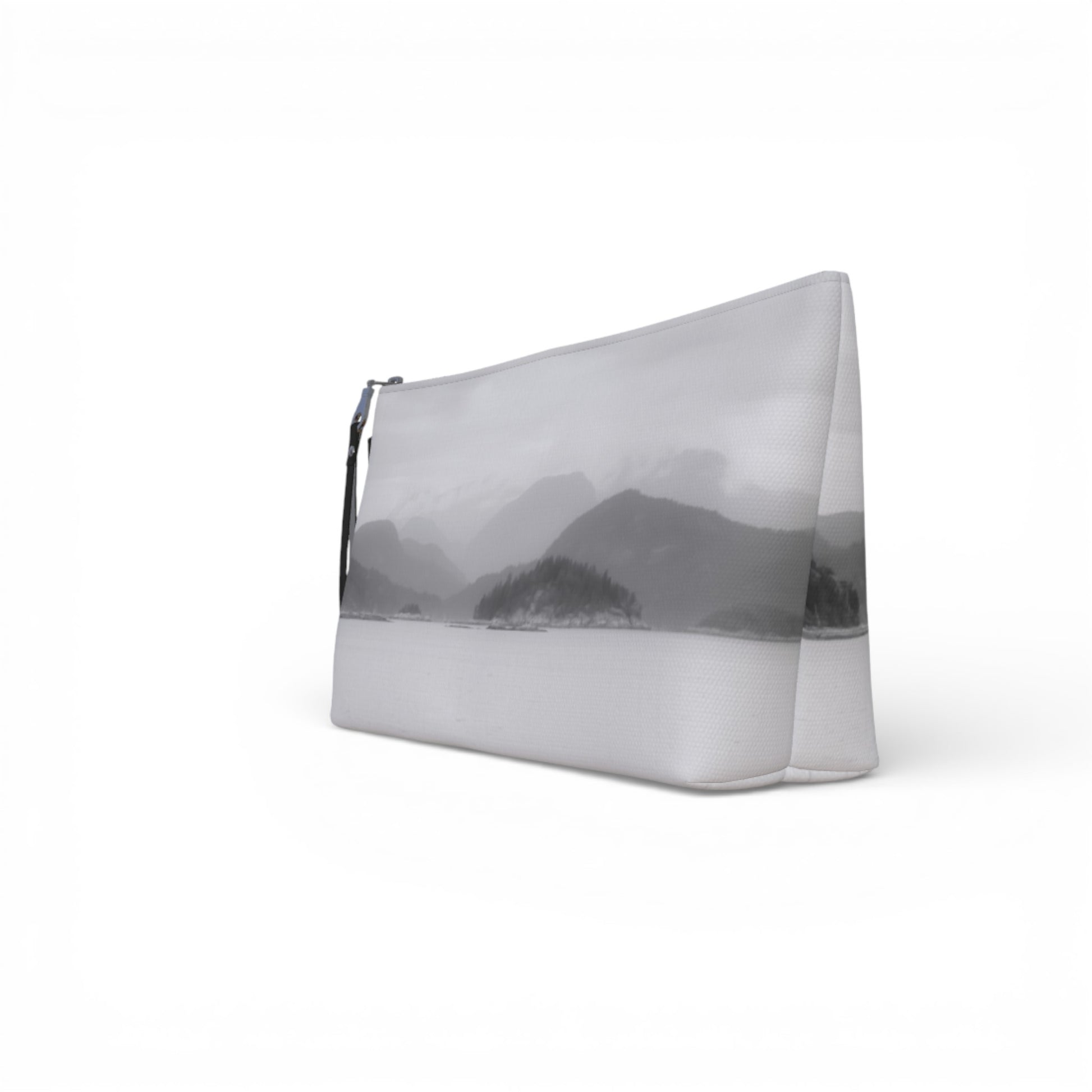 pouch with mountain landscape design on a white background