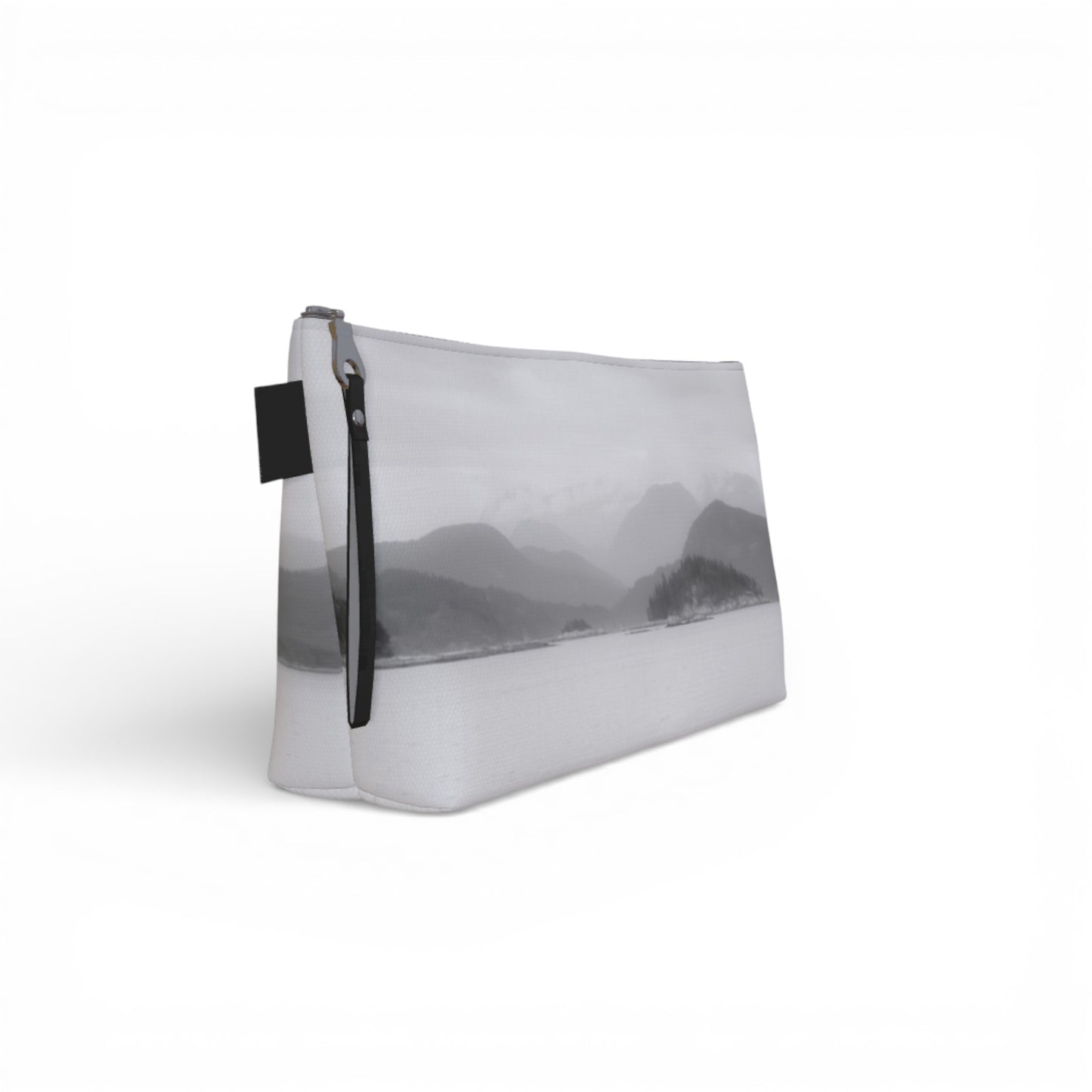 pouch with black zipper on a white background