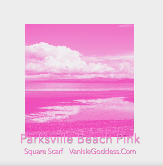 Parksville Beach in Pink square scarf shown full size