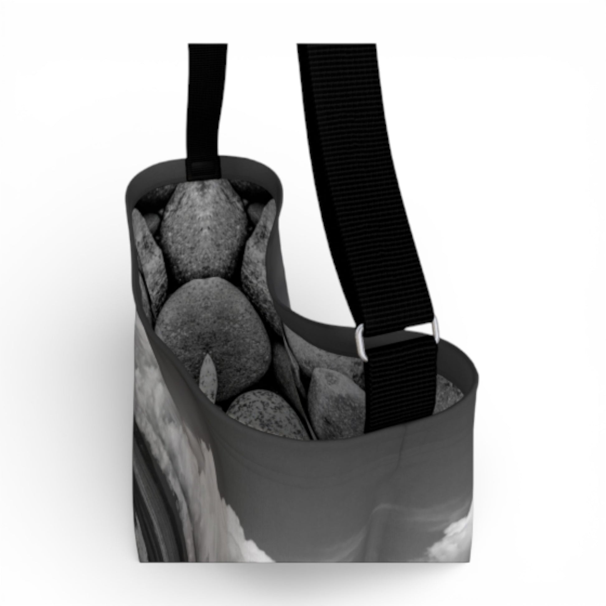 Black strap with buckle on a white background