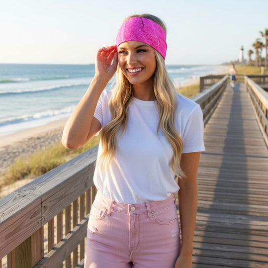 Rosy Beach Bliss Headband Neck Gaiter